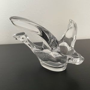 Vintage Princess House Fine French Crystal Glass Bird Dove Figurine Candy Bowl